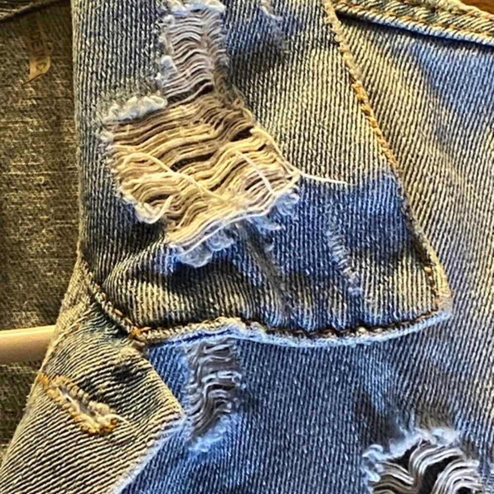 Ci Sono Denim Jacket Sz M Distressed Ripped Light‎ Blue Model DJK53 Womens L - Picture 10 of 10